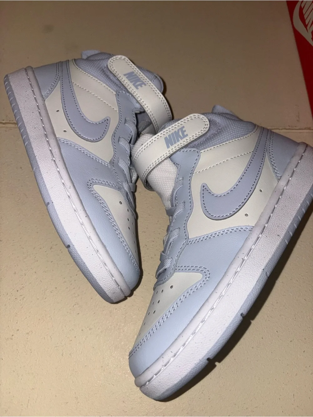 Nike Kids' Light Blue and White High-Top Sneakers